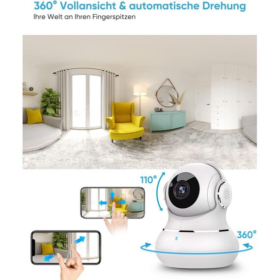 Little elf Überwachungskamera Innen, Litokam Babyphone mit Kamera mit Bewegungserkennung, Zwei-Wege-Audio, 2K WLAN Kamera Überwachung Innen, 4 Stück