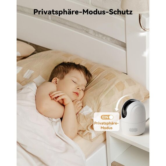 Imou Überwachungskamera Innen mit 2K Dual-Objektiv, 2.4GHz/5GHz WLAN, Personen-/Haustiererkennung, Farbnachtsicht, 360° PTZ Kamera Überwachung Innen, Auto Tracking, 2-Wege-Audio, Sirene,Privater Modus