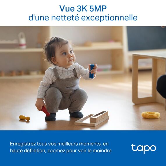 Tapo C230 3K 5MP Überwachungskamera innen 360°, WLAN 2,4GHz, KI-Erkennung, Nachtsicht, Bewegungserkennung, Zwei-Wege-Audio, Kompatibel mit Alexa und Google Assistant, microSD bis 512 GB