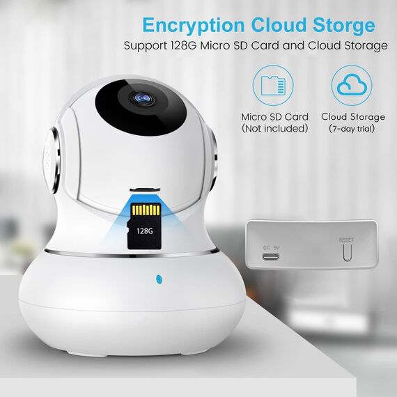 litokam Little elf Überwachungskamera, 2K Babyphone, WLAN IP Kamera mit Bewegungserkennung, Nachtsicht, 2-Wege Audio, Hunde Kamera unterstützt App Kontrolle und Fernalarm-2 stück