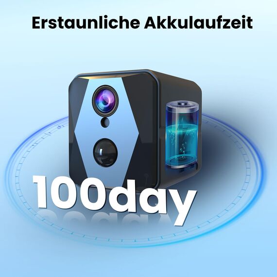 aidowocam Mini Kamera,4K Überwachungskamera Innen, Kamera Überwachung Innen,WiFikamera Live Übertragung Handy APP Für Lange Standby 2800mAh Akku Kamera,Bewegungsmelder/Nachtsicht/Cloud