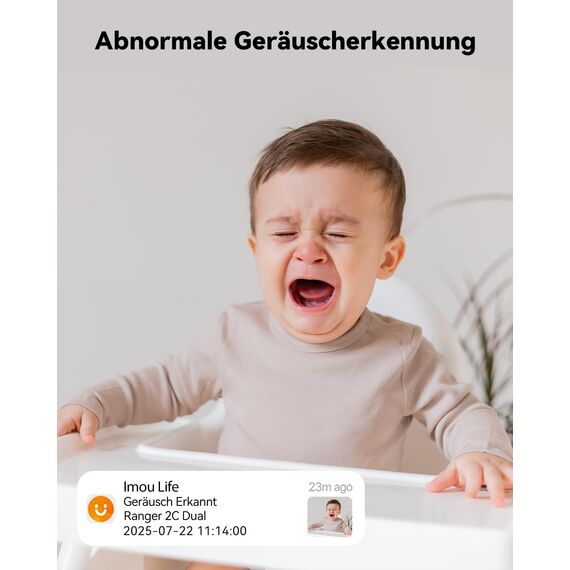 Imou Überwachungskamera Innen mit 2K Dual-Objektiv, 2.4GHz/5GHz WLAN, Personen-/Haustiererkennung, Farbnachtsicht, 360° PTZ Kamera Überwachung Innen, Auto Tracking, 2-Wege-Audio, Sirene,Privater Modus