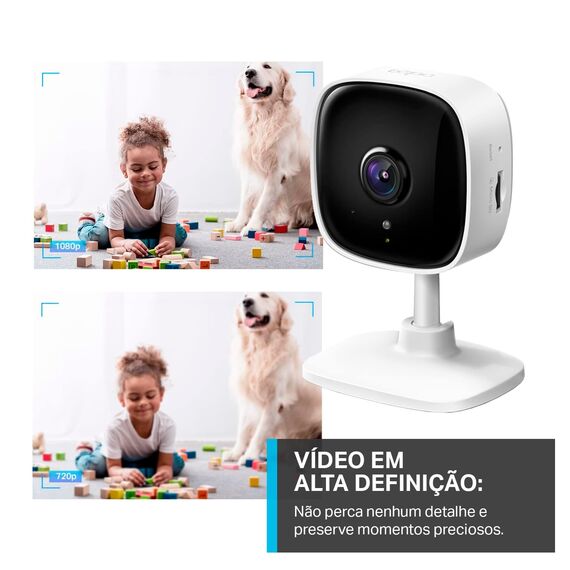 Tapo TP-Link C100 WLAN IP Kamera Überwachungskamera Innen (1080p-Auflösung, 2-Wege-Audio, Nachtsicht zu 9m, bis zu 128 GB lokaler Speicher auf SD Karte, kompatibel mit Amazon Alexa) Weiß