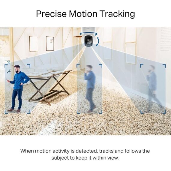 Tapo TP-Link C212 360° WLAN Überwachungskamera, Ethernet/Wi-Fi-Anschluss,2K Auflösung, Bewegungsverfolgung, Nachtsicht, Zwei-Wege-Audio, kompatibel mit Alexa und Google Assistant, für Babys/Haustiere