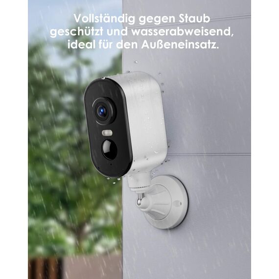 CZEview 2K Überwachungskamera Aussen Akku, Magnetische Montage, 300° Horizontaler PTZ,Bewegungserkennung, WLAN Kabellose Überwachungskamera außen/innen, 2.4G, 2-Wege Audio, Farbige Nachtsicht, IP65