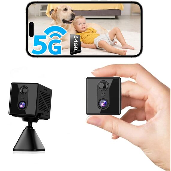 aidowocam Mini Kamera 4K Überwachungskamera mit 64G SD WLAN WiFi Camera Live Übertragung Handy APP Für Lange Standby Akku Kamera,Bewegungsmelder Nachtsicht