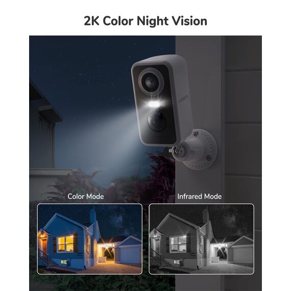 DEATTI Überwachungskamera Aussen Akku, 2K Kamera Überwachung Kabellos WLAN Außen/Innen, IP Kamera Outdoor mit PIR Bewegungsmelder, 2-Wege-Audio, Farbnachtsicht, IP66 Wasserdicht, Cloud/SD Storage