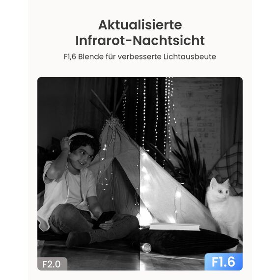 Reolink 3K Überwachungskamera Innen WLAN Schwenkbar, Home und Baby Monitor mit Personen-/Haustier-/Baby-Schreierkennung, Auto-Tracking, 2,4/5GHz WiFi IP Kamera Indoor, 5MP IR-Nachtsicht, E1 Pro