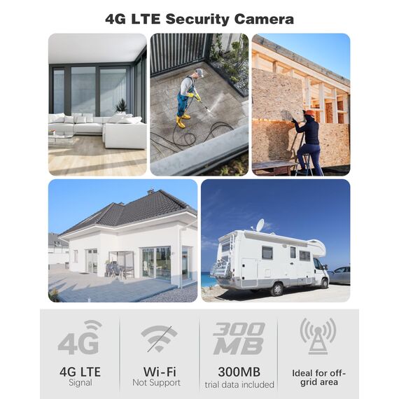 Xega 4G LTE Überwachungskamera Aussen Innen mit SIM Karte, 2K HD Ohne WLAN Kamera Tragbare, 6000mAh Batterie, PIR Bewegungserkennung, 3MP Farbe Nachtsicht, 2-Wege Audio, Alarm, TF/Cloud, IP65
