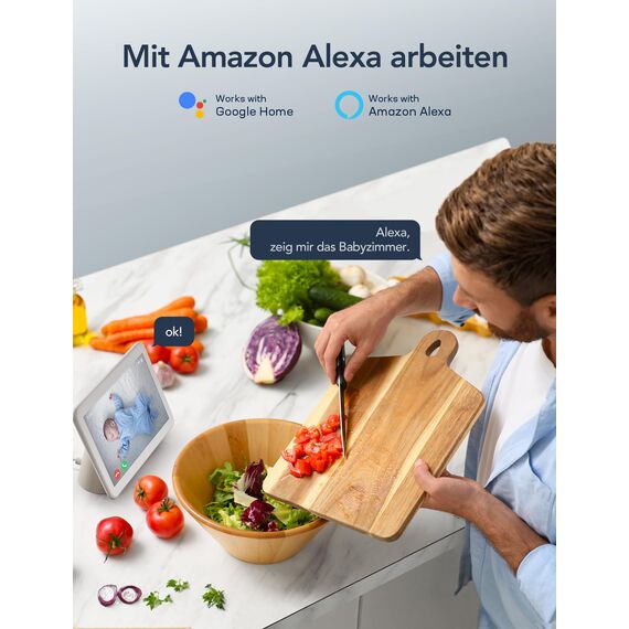 GNCC Überwachungskamera Innen - 2K Kamera Überwachung Innen, 360° WLANkamera Indoor Hundekamera mit APP, Babyphone mit Kamera, Zwei-Wege-Audio, Bewegungserkennung, Nachtsicht, kompatibel mit Alexa