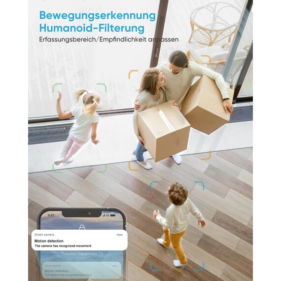 litokam Little elf Überwachungskamera, 2K Babyphone, WLAN IP Kamera mit Bewegungserkennung, Nachtsicht, 2-Wege Audio, Hunde Kamera unterstützt App Kontrolle und Fernalarm-2 stück