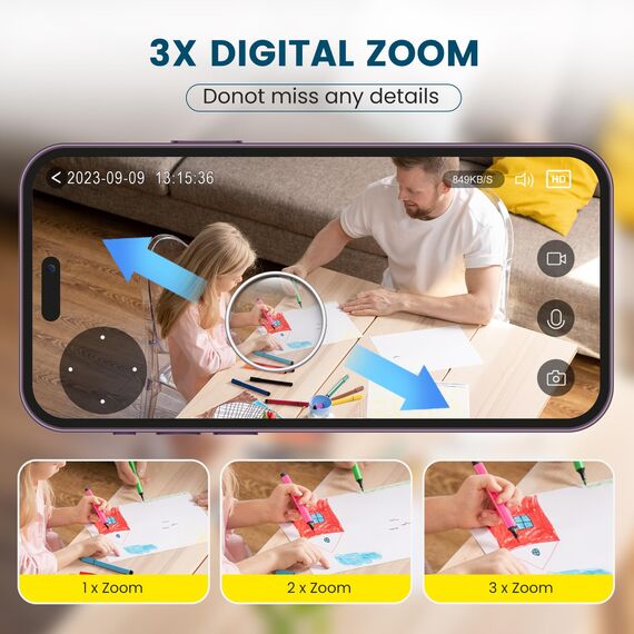 litokam Überwachungskamera Innen, Babyphone mit Kamera 2.4/5ghz Dual-Band WLAN Hundekamera mit app, 5MP Kamera überwachung innen mit AI Bewegungserkennung, Pan/Tilt, Zoom, Kompatibel mit Alexa