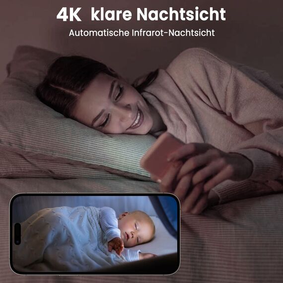 aidowocam Mini Kamera,4K Überwachungskamera Innen, Kamera Überwachung Innen,WiFikamera Live Übertragung Handy APP Für Lange Standby 2800mAh Akku Kamera,Bewegungsmelder/Nachtsicht/Cloud