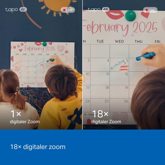 Tapo C260 4K 8MP Überwachungskamera Innen 360°, Lokale KI-Erkennung, Physischer Privatsphärenmodus, 18-Facher Digitalzoom, Bewegungsverfolgung, Zwei-Wege-Audio, MicroSD-Karte Bis zu 512 GB