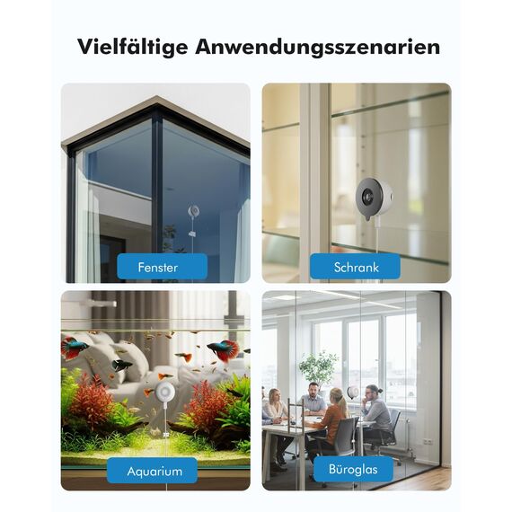 YESKAMOU 2K 3MP Fenster Überwachungskamera Innen, Innenkamera mit Farb-Nachtsicht, Blendschutz & Antireflex,2,4 GHz & 5 GHz Dualband, 24/7-Aufnahme,Window Camera für Hausüberwachung