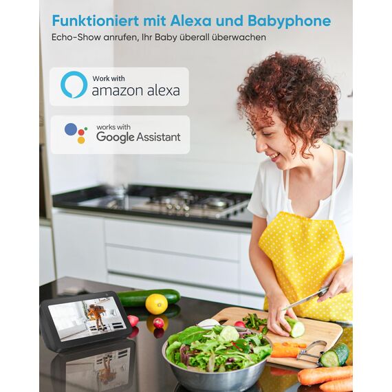 litokam Little elf Überwachungskamera, 2K Babyphone, WLAN IP Kamera mit Bewegungserkennung, Nachtsicht, 2-Wege Audio, Hunde Kamera unterstützt App Kontrolle und Fernalarm-2 stück