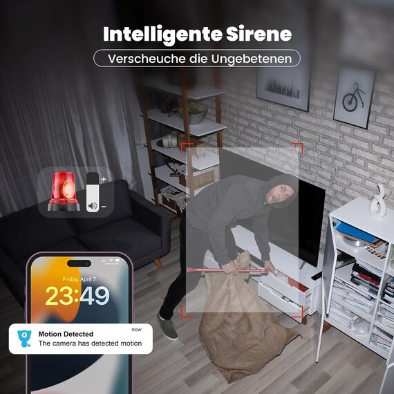 litokam Little elf Überwachungskamera, 2K Babyphone mit Kamera mit Bewegungserkennung, WLAN Kamera Überwachung Innen mit Nachtsicht, 360° Hundekamera mit APP 2-Wege-Audio, für SD &Cloud-Speicher