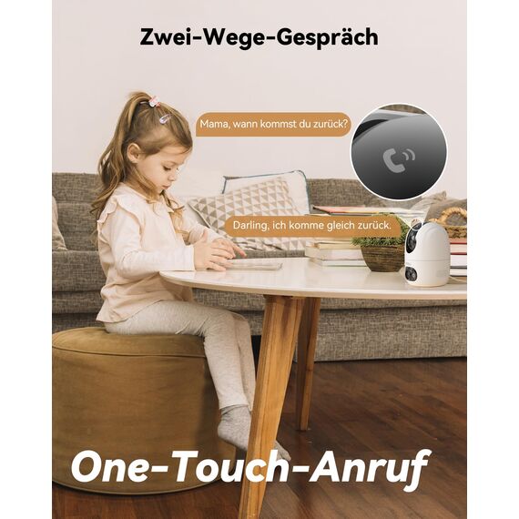 Imou Überwachungskamera Innen mit 2K Dual-Objektiv, 2.4GHz/5GHz WLAN, Personen-/Haustiererkennung, Farbnachtsicht, 360° PTZ Kamera Überwachung Innen, Auto Tracking, 2-Wege-Audio, Sirene,Privater Modus