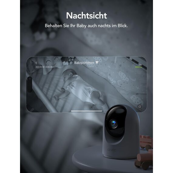 GNCC Überwachungskamera Innen - 2K Kamera Überwachung Innen, 360° WLAN Kamera Indoor mit Nachtsicht, Hundekamera mit App, Zwei-Wege-Audio, Bewegungserkennung, kompatibel mit Alexa, 2 Stück