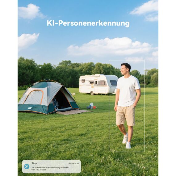 COCOCAM Tragbare Magnetische 4G Überwachungskamera mit SIM Karte Außen/Innen, 2K kabellose Kamera für Wohnmobile, Camping und Reisen,300°Schwenkbereich, 10000Ah Akku, Integrierte SIM-Karte(Kein WLAN)