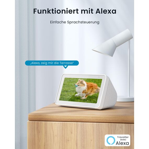 ieGeek 180° Überwachungskamera Aussen Akku, Kabellos Überwachungskamera Innen mit PIR-Bewegungserkennung, Farbige Nachtsicht, Zwei-Wege-Audio, 2.4GHz WLAN, Alexa, IP65