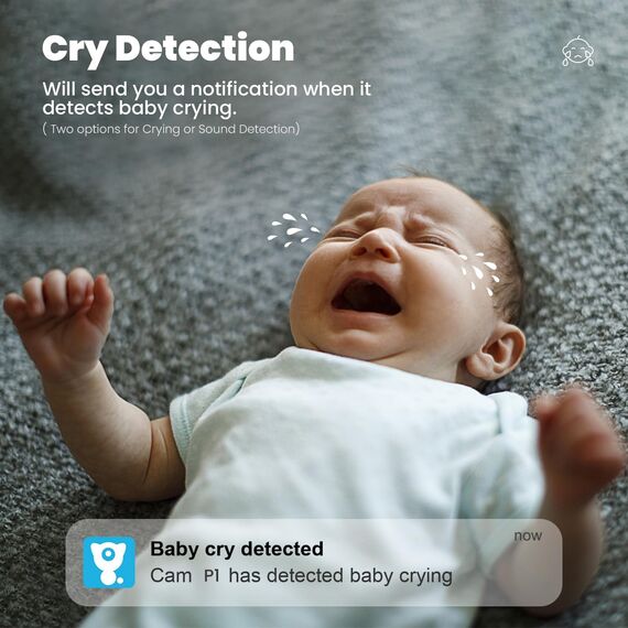 litokam Little elf Überwachungskamera, 2K Babyphone mit Kamera mit Bewegungserkennung, WLAN Kamera Überwachung Innen mit Nachtsicht, 360° Hundekamera mit APP 2-Wege-Audio, für SD &Cloud-Speicher