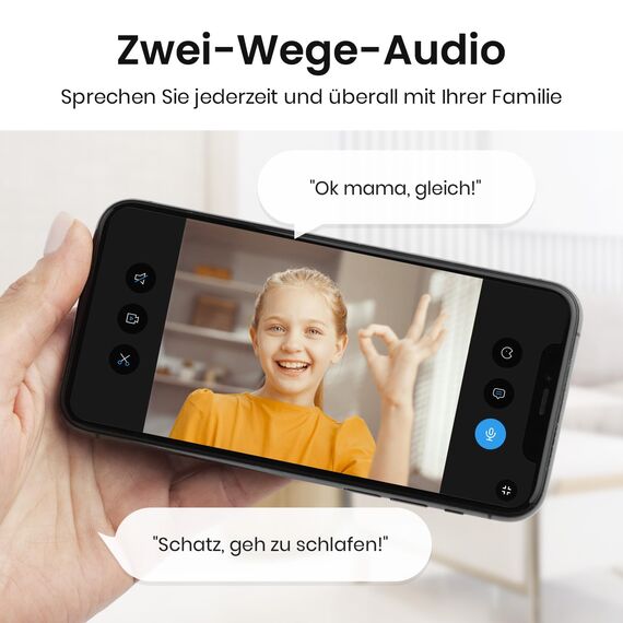 aosu 2K Überwachungskamera Innen, 5G/2.4GHz WLAN Kamera Indoor mit Nachtsicht, 360° Heimüberwachungskamera für Ältere Kids mit Mensch/Haustiererkennung, 2-Wege-Audio, kompatibel mit Alexa