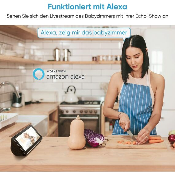 Little elf Überwachungskamera Innen, Litokam Babyphone mit Kamera mit Bewegungserkennung, Zwei-Wege-Audio, 2K WLAN Kamera Überwachung Innen, 4 Stück