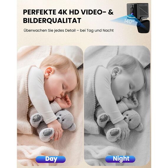 aidowocam Mini Kamera 4K Überwachungskamera mit 64G SD WLAN WiFi Camera Live Übertragung Handy APP Für Lange Standby Akku Kamera,Bewegungsmelder Nachtsicht