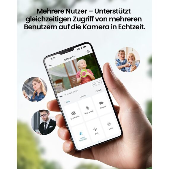 CZEview 2K Überwachungskamera Aussen Akku, Magnetische Montage,Bewegungserkennung,WLAN Kabellose Überwachungskamera außen/innen,2.4G,2-Wege Audio,Farbige Nachtsicht,IP65 Wasserdicht (Ganz schwarz)