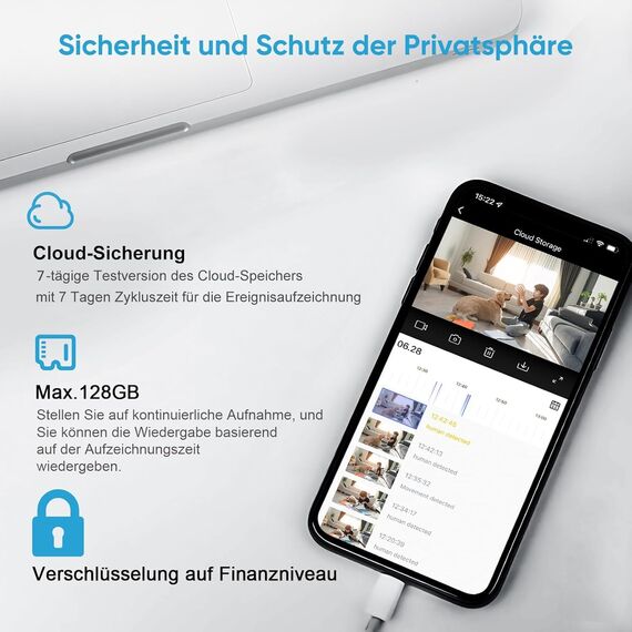 Little elf Überwachungskamera Innen, Litokam Babyphone mit Kamera mit Bewegungserkennung, Zwei-Wege-Audio, 2K WLAN Kamera Überwachung Innen, 4 Stück