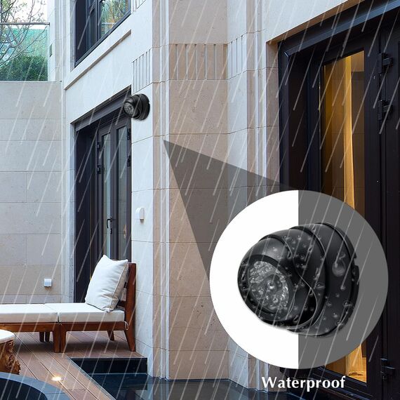 BUYGOO 2 pcs Kamera Attrappe, CCTV Dummy Sicherheits Dome Kameras, Fake überwachungskamera mit Rot Blinkender LED, Überwachungskamera Attrappen, Dummy Kamera Attrappe, für Innen Außenbereich