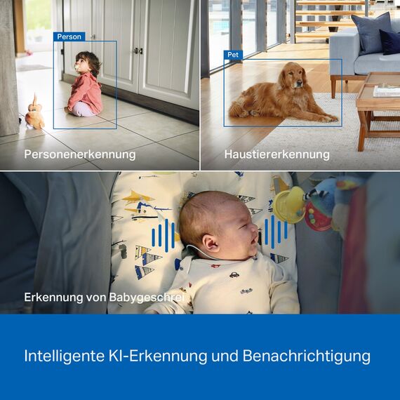 Tapo C260 4K 8MP Überwachungskamera Innen 360°, Lokale KI-Erkennung, Physischer Privatsphärenmodus, 18-Facher Digitalzoom, Bewegungsverfolgung, Zwei-Wege-Audio, MicroSD-Karte Bis zu 512 GB