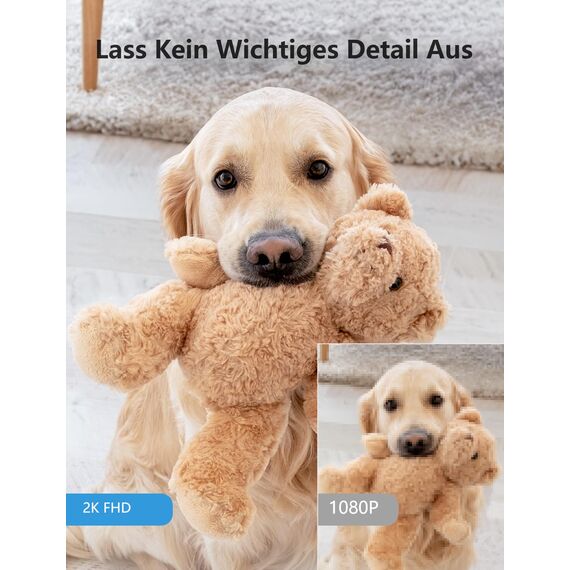 GNCC Überwachungskamera Innen 2K, 360° WLAN Kamera Indoor, Kamera Überwachung Innen mit Automatische Verfolgung, Zwei-Wege-Audio, Nachtsicht, Bewegungserkennung, Kompatibel mit Alexa