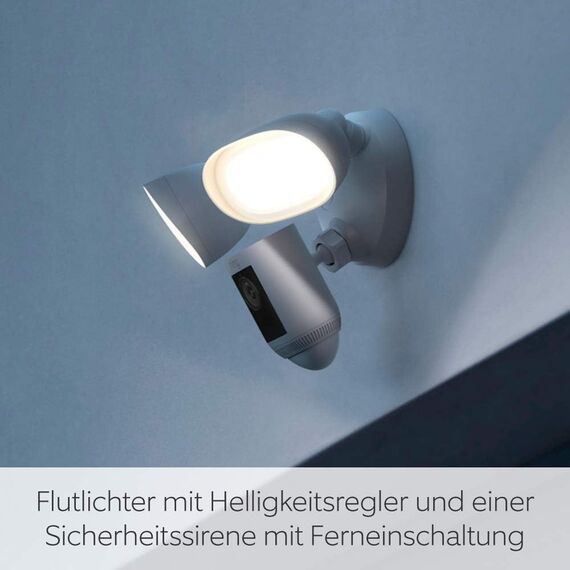 Ring Flutlichtkamera Pro Kabel (Floodlight Cam Wired Pro) | Außenkamera mit 2K-Video mit Ring Vision, 3D-Bewegungserfassung, Sirene, Überwachungskamera | 30-tägige kostenlose Testphase für Ring Home