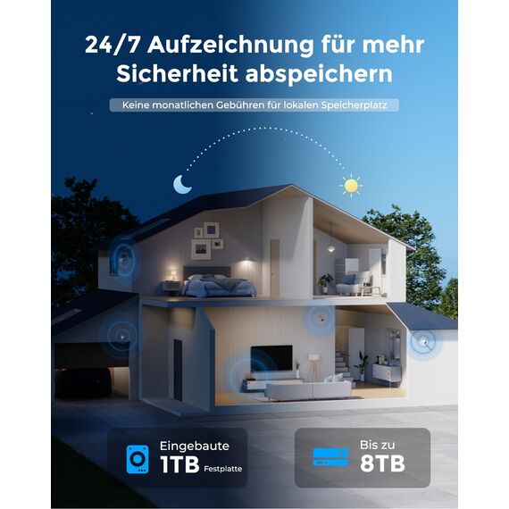 Reolink 5MP WLAN Überwachungskamera Set Aussen, 5GHz/2,4GHz Wi-Fi, 12CH NVR mit 1TB HDD, Erweiterbar auf 8TB, Vollmetallmaterial, KI Erkennung, 30m Nachtsicht, 24/7 Aufzeichnung, RLK12-500WB4