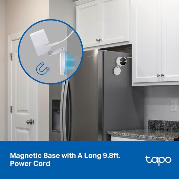 TP-Link Tapo C120 Überwachungskamera innen & außen,Magnetische Basis,2K Auflösung, Eingebaute Duale Spotlights,bis zu 512 GB lokaler Speicher auf SD Karte, IP66,kompatibel mit Alexa & Google Assistant