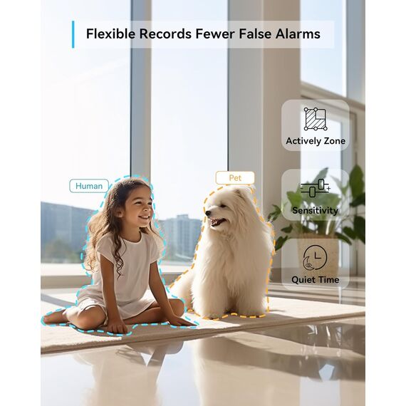 blurams Überwachungskamera Innen, 2K WLAN Kamera, PTZ Hundekamera, 360° IP Kamera für Heimsicherheit, Zwei-Wege-Audio, Bewegungstracking, Nachtsicht,Sirene, Cloud&SD-Karten