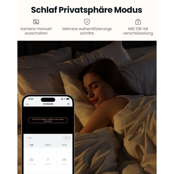 ieGeek 2K Überwachungskamera Innen,2.4G/5GHz WLAN Kamera,Babyphone mit Kamera,15M Nachtsicht,Bewegungserkennung,Auto Tracking,One Touch Patrol,2-Wege-Audio(Weiße2)