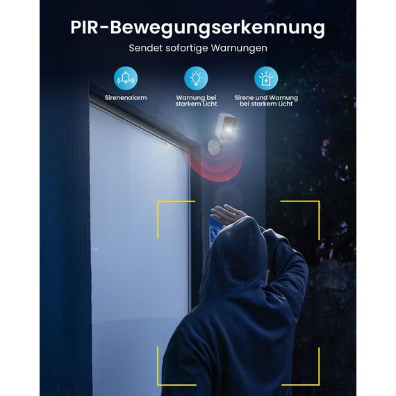 ieGeek 2K Überwachungskamera Aussen Akku mit Magnetische Montage, WLAN Kabellose Überwachungskamera Aussen außen/innen, 300° Horizontaler PTZ, Farbige Nachtsicht，2,4 GHz, 2-Wege Audio