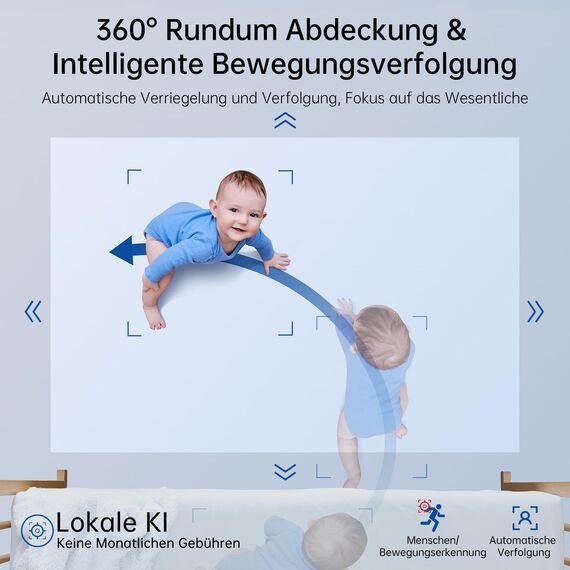 SYMYNELEC 2K 4MP Überwachungskamera Innen 360°, 5GHz/2,4GHz WLAN Überwachung mit KI Bewegungserkennung IR Nachtsicht, Security Kamera Indoor für Haustier, Hunde, Babyphone Kompatibel Alexa, 2 Stück