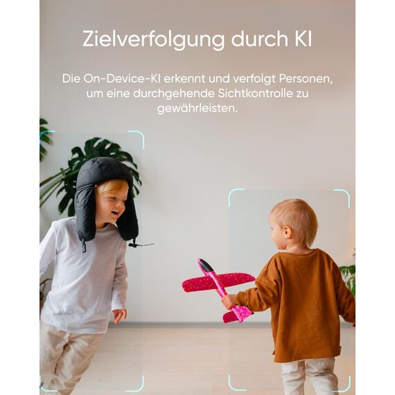 eufy Security Indoor Cam C210, 1080p Überwachungskamera Innen, WLAN, Schwenkbar, 360-Grad Kameraüberwachung Innen, mit Nachtsicht, KI für Personen, Haustiere & Bewegungsverfolgung, Indoor Kamera