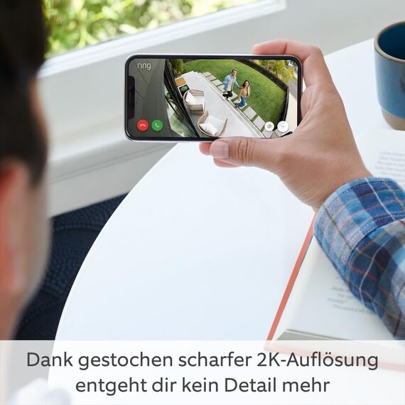 Ring Spotlight Kamera Pro Solar (Spotlight Cam Pro Solar)|2K-Video mit Ring Vision, 3D-Bewegungserfassung, LED-Spotlights|30-tägige kostenlose Testphase für Ring Home |2 Kameras