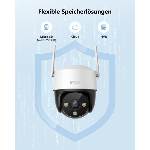 Imou 2K Überwachungskamera Aussen mit AI Personen-/Fahrzeugerkennung, 360° PTZ WLAN Kamera Outdoor, Vollfarbige Nachtsicht, Automatischer Verfolgung, 2-Wege-Audio, Sirene, IP66, Funktioniert mit Alexa