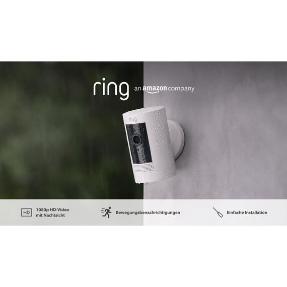 Ring Außenkamera Akku (Stick Up Cam Battery) | Überwachungskamera aussen mit 1080p-HD-Video, WLAN, witterungsbeständig, geeignet für dein Haus & Grundstück | Alexa-kompatible Sicherheitskamera