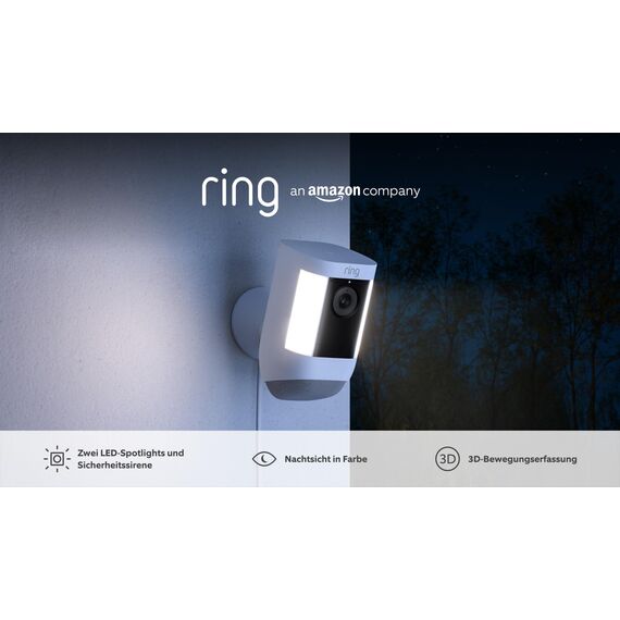Ring Spotlight Kamera Pro Netzstecker (Spotlight Cam Pro Plug-in)| Außenkamera, 2K-Video mit Ring Vision, 3D-Bewegungserfassung| 30-tägige kostenlose Testphase für Ring Home | 2 Kameras