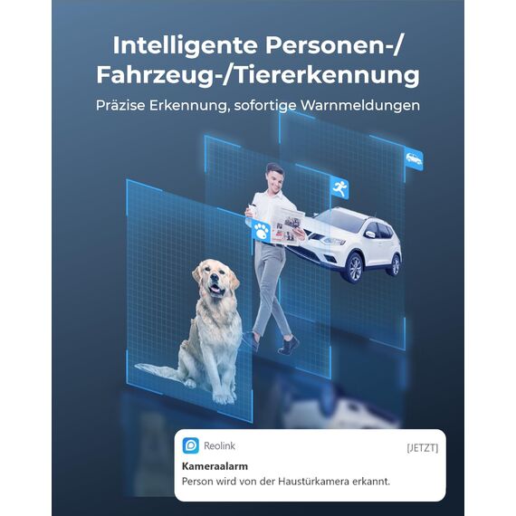 Reolink 5MP WLAN Überwachungskamera Set Aussen, 5GHz/2,4GHz Wi-Fi, 12CH NVR mit 1TB HDD, Erweiterbar auf 8TB, Vollmetallmaterial, KI Erkennung, 30m Nachtsicht, 24/7 Aufzeichnung, RLK12-500WB4