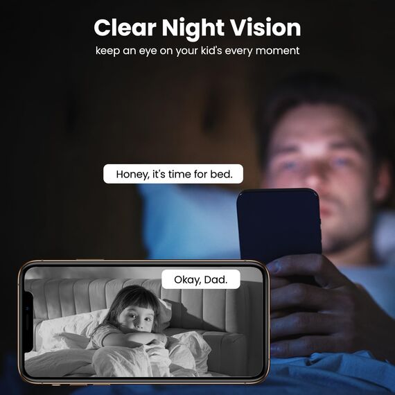 wansview 5MP Babyphone mit Kamera-3K Überwachungskamera innen, 5G/2.4Ghz WLAN IP Kamera, schwenkbare Haustier Kamera, Datenschutzbereich, Zwei-Wege-Audio, Kompatibel mit Alexa（Weiß）