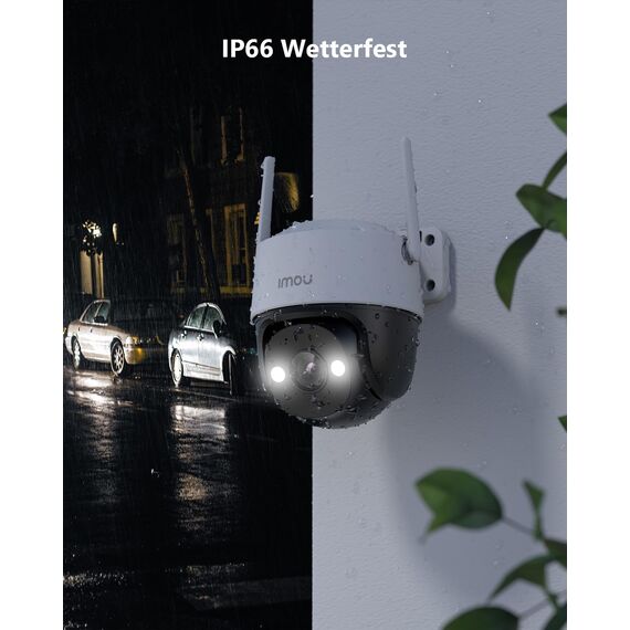 Imou 2K Überwachungskamera Aussen mit AI Personen-/Fahrzeugerkennung, 360° PTZ WLAN Kamera Outdoor, Vollfarbige Nachtsicht, Automatischer Verfolgung, 2-Wege-Audio, Sirene, IP66, Funktioniert mit Alexa