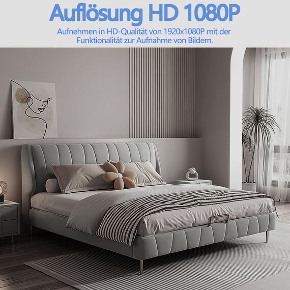 Mini-Surveillance-Kamera im kleinen Format - Innen- und Außenüberwachungskamera - High Definition (HD) 1080p - ohne WLAN - kompatibel mit 512 GB - Bewegungserkennung - Nachtsicht - Gravitationssensor